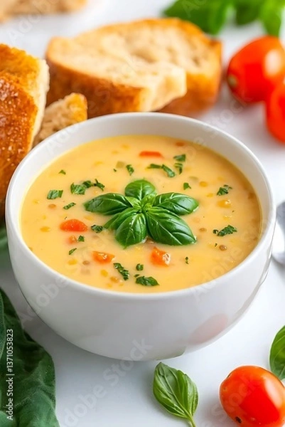 Obraz Creamy Tomato Soup & Bread