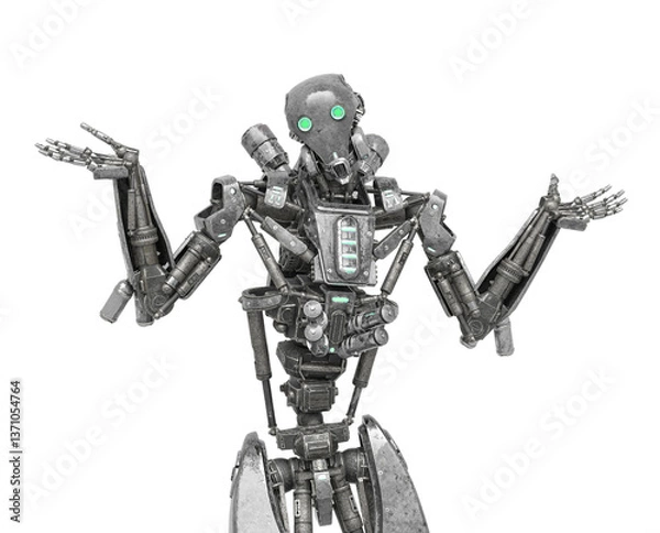 Fototapeta apocalypse cyborg do not know what to do