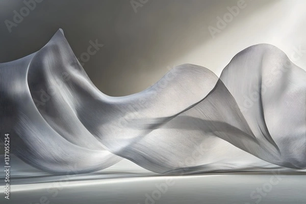 Fototapeta Abstract Fabric Flowing with Light and Shadow Elegant Textile Art
