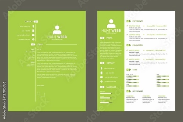 Fototapeta CV Rerume Green Template Vector Resource