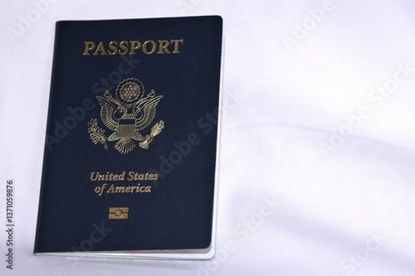 Fototapeta united states passport on white background with copy space