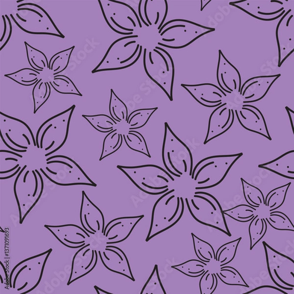 Obraz Cute feminine watercolor seamless pattern with wildflowers.hand drawn