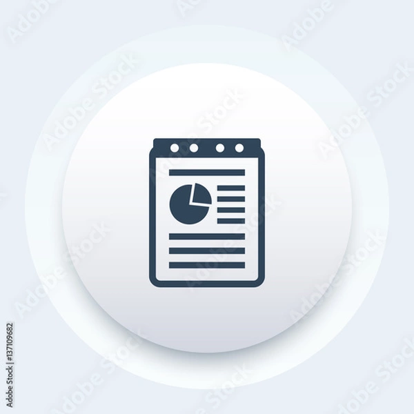 Fototapeta report, document, record icon