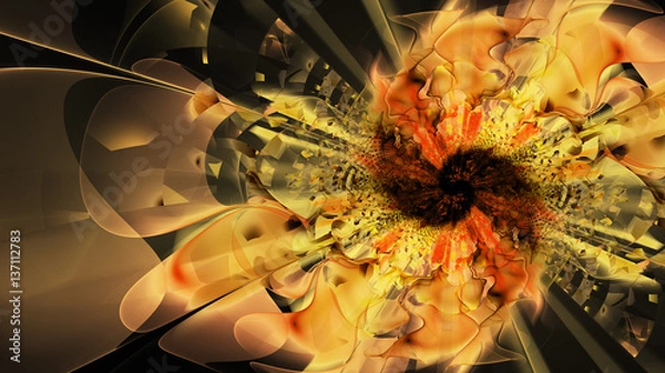 Fototapeta Rotating colored spots. Kaleidoscope. 3D surreal illustration. Sacred geometry. Mysterious psychedelic relaxation pattern. Fractal abstract texture. Digital artwork graphic astrology magic