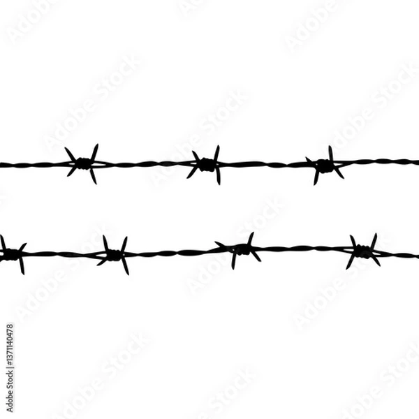Obraz Barbed Wire Border - Graphic Design Element