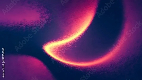 Fototapeta Abstract image featuring a glowing curve against a dark purple and pink textured background