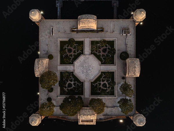 Obraz Drone View of Jal Mahal Floating Temple, Jaipur India