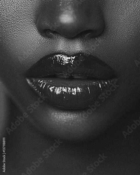 Fototapeta Black and White Hands and Sand Art with Closed Eyes and Glitter Particles