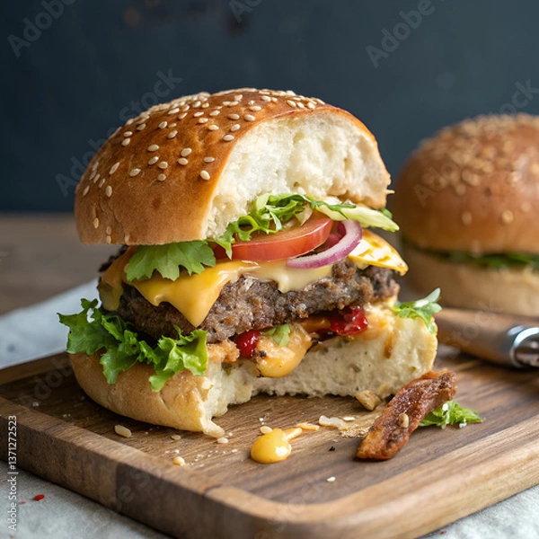 Obraz hamburger on a plate