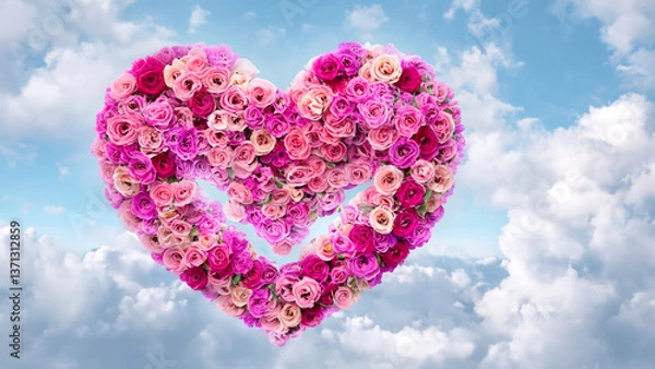 Obraz Heart shape flowe. Valentine concept.