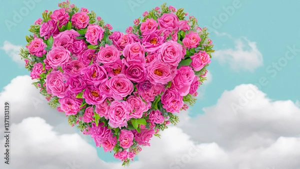 Obraz Heart shape flowe. Valentine concept.