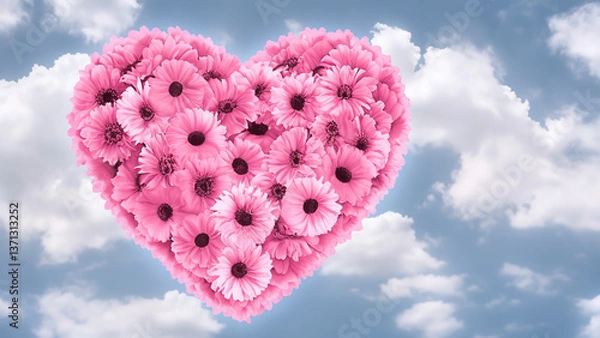 Obraz Heart shape flowe. Valentine concept.