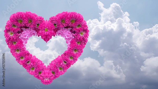 Obraz Heart shape flowe. Valentine concept.