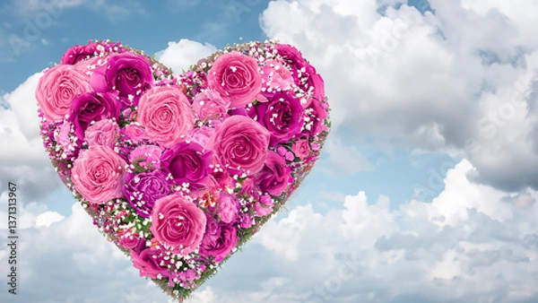 Obraz Heart shape flowe. Valentine concept.