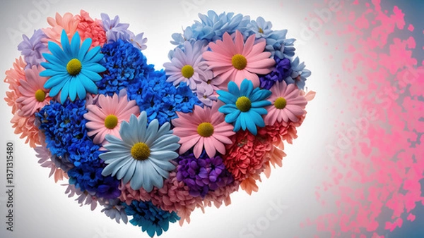 Obraz Heart shape flowe. Valentine concept.