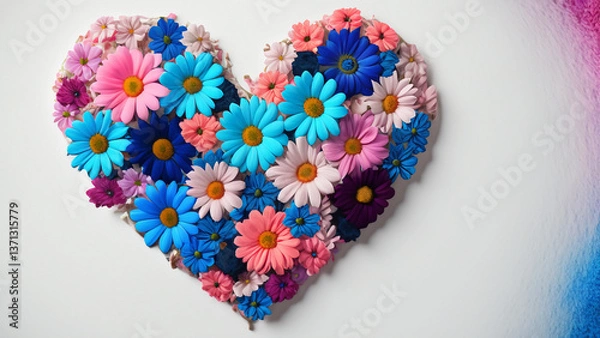 Obraz Heart shape flowe. Valentine concept.