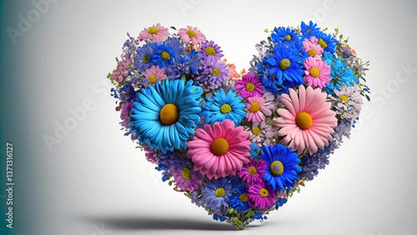 Obraz Heart shape flowe. Valentine concept.