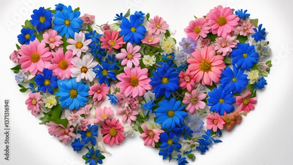 Obraz Heart shape flowe. Valentine concept.