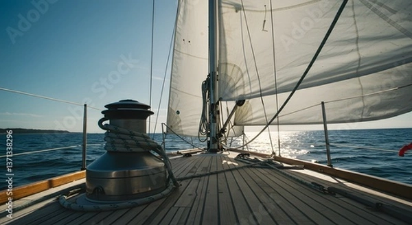 Obraz Sailboat Sailing at Dusk