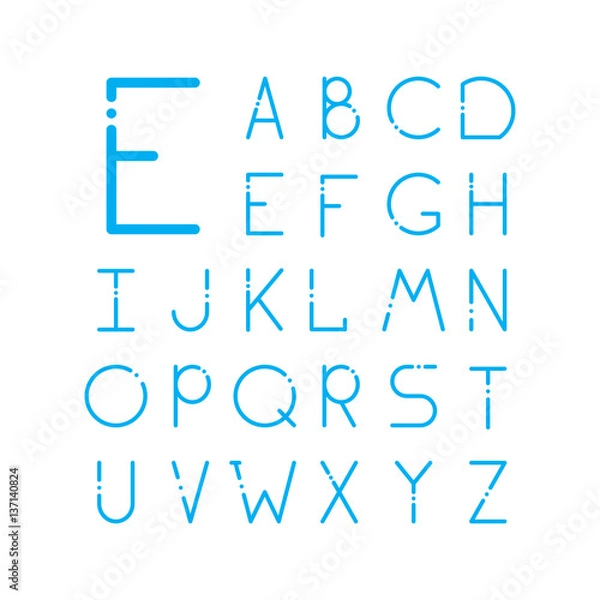 Fototapeta Thin vector font