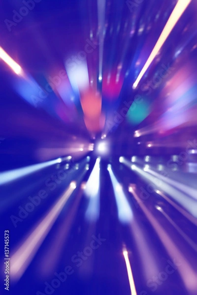 Fototapeta Abstract image of night lights in motion blur.