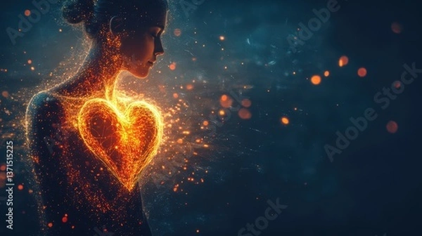 Obraz Heart of light abstract art coenzyme Q10