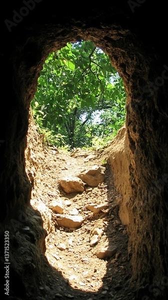 Obraz Cave Entrance Sunlight Path