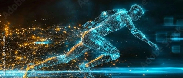 Fototapeta Transforming team performance with glowing data insights.