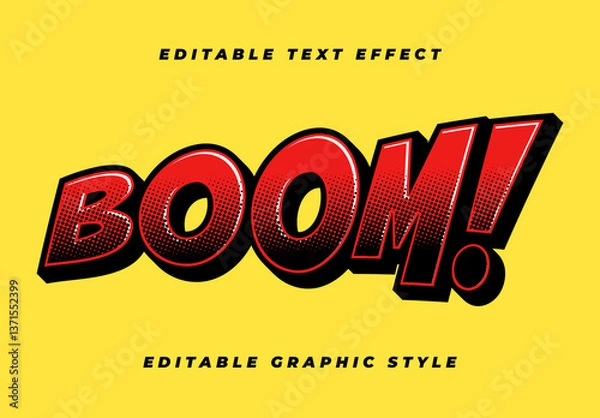 Obraz Red And Black Bold Comic Style Text Effect