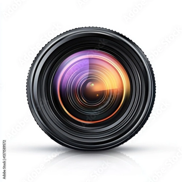 Obraz Professional Camera Lens with Colorful Reflection and Shine