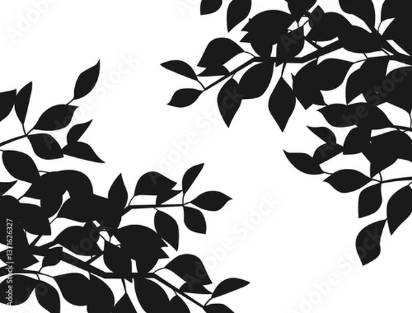 Obraz 葉のシルエットのイラスト　