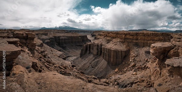 Obraz desert canyon moody cloudscape
