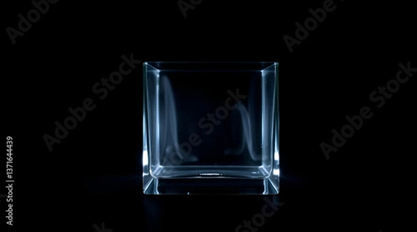 Obraz glass or crystal cube, with special effects on a black background