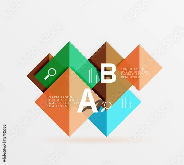 Fototapeta Geometric square and triangle template