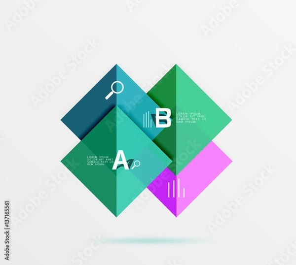 Fototapeta Geometric square and triangle template