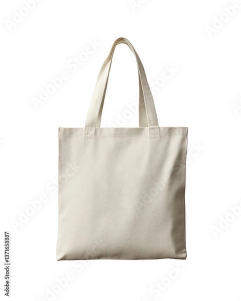 Fototapeta A white canvas bag. The bag is empty and has no design on it