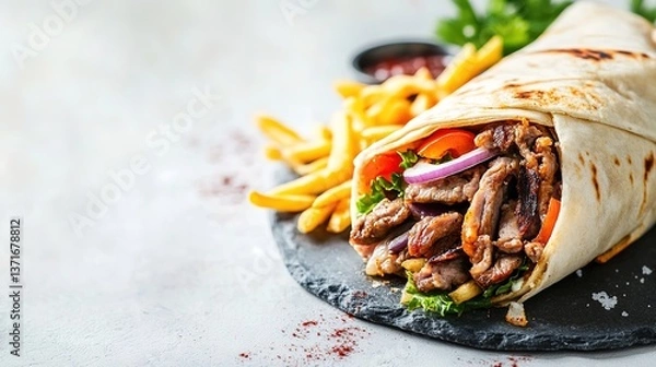 Obraz doner wrap food for you with white background