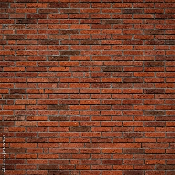 Fototapeta Red Brick Wall Texture with Classic Masonry Pattern