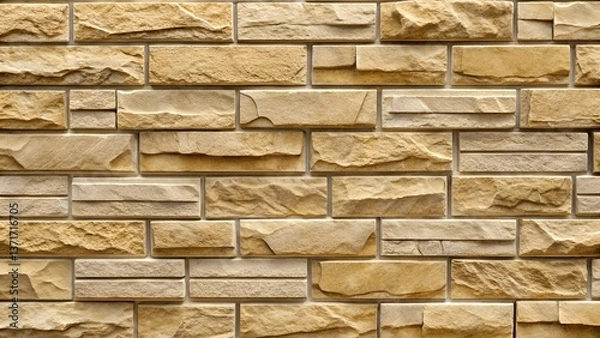 Fototapeta Realistic Textured Stone Wall Background for Architecture and Design