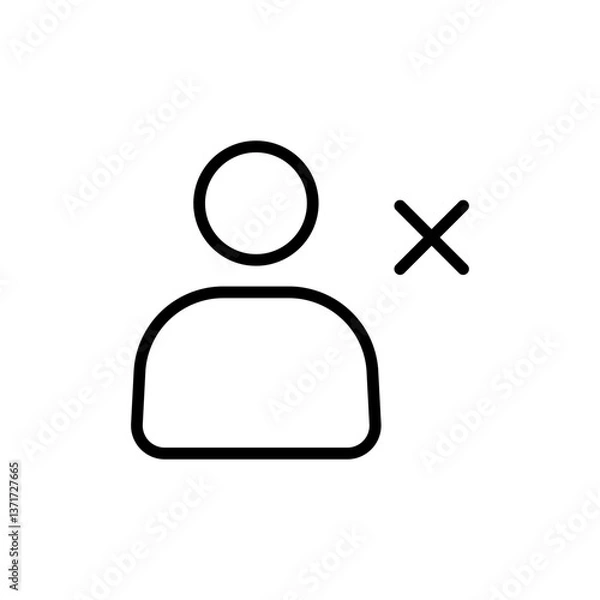 Fototapeta block user account, illustration user icon on transparent background