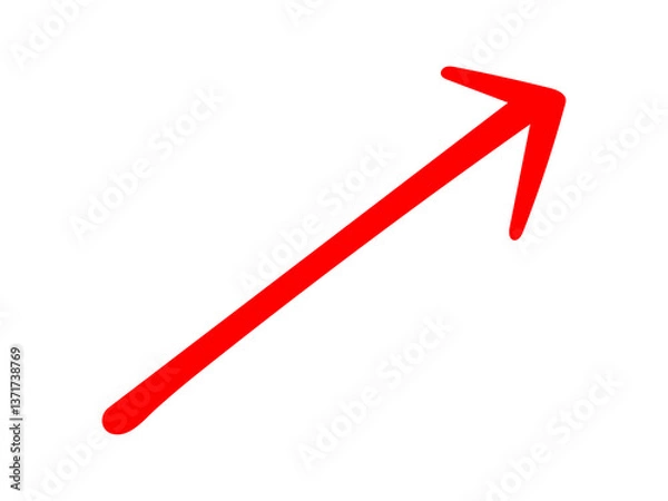 Fototapeta Red Up Right Arrow icon isolated on transparent background.


