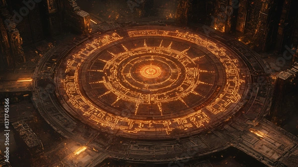 Fototapeta 機械仕掛けの魔法陣（錬金術・スチームパンク）