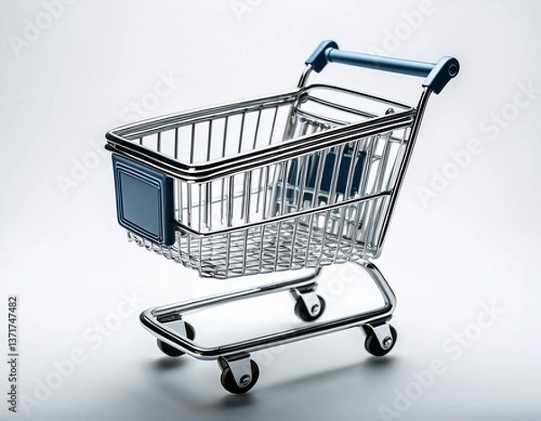 Fototapeta Digital shopping cart in 3D perspectives