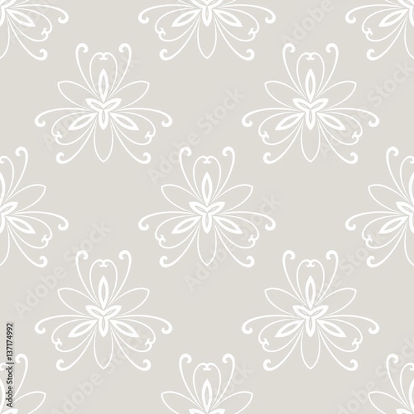 Fototapeta Floral light ornament. Seamless abstract classic pattern with flowers