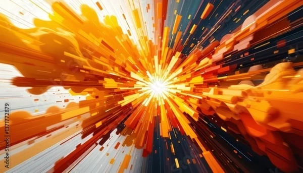 Obraz Dynamic Explosion of Colorful Energy