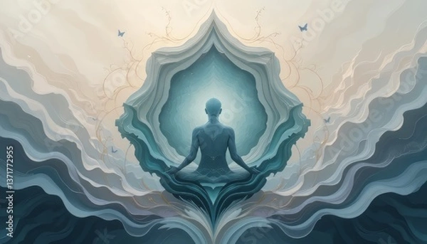 Obraz Serene Meditation in Tranquil Waters