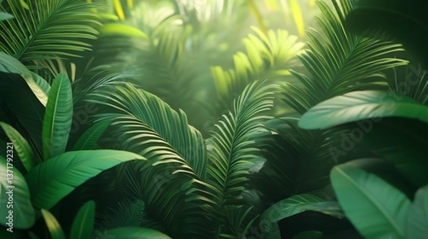 Fototapeta Thriving Natural Ecosystem in Controlled Digital