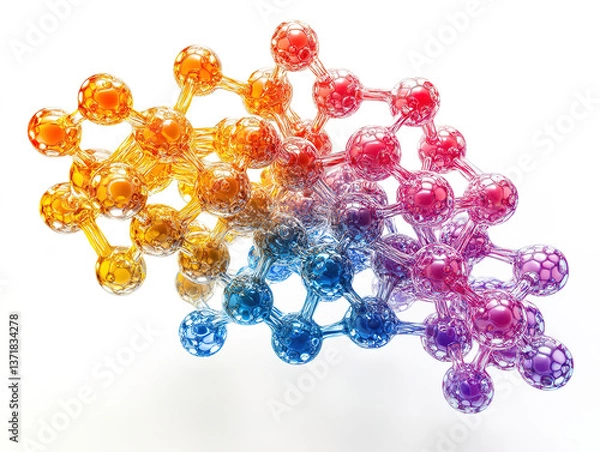 Fototapeta Colorful Abstract Molecular Structure