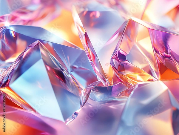 Obraz Colorful Reflective Crystals Close-Up
