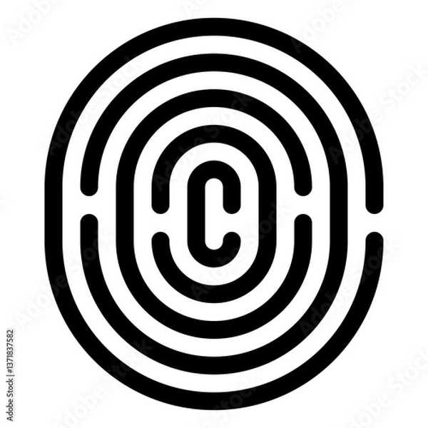 Fototapeta Unique fingerprint icon, symbolizing identity and security